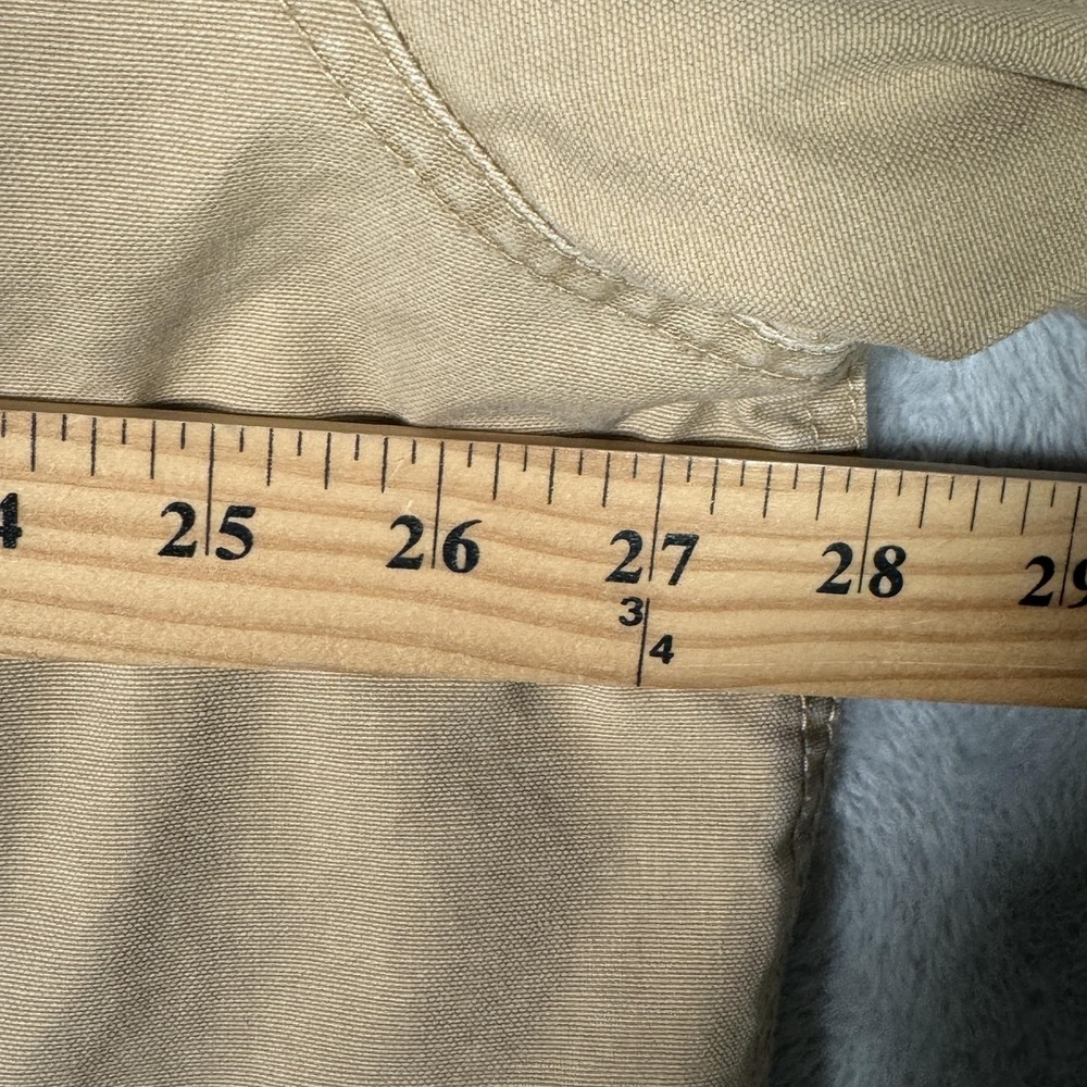 LL Bean Coat Mens 2XL Beige Canvas Barn‎ Work Jacket Corduroy Collar Logo *FLAW - Picture 7 of 11